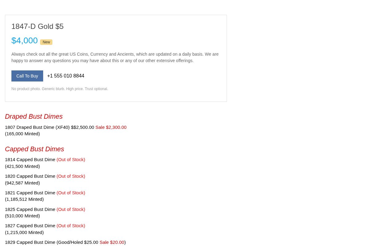 Before: out-of-stock text wall
