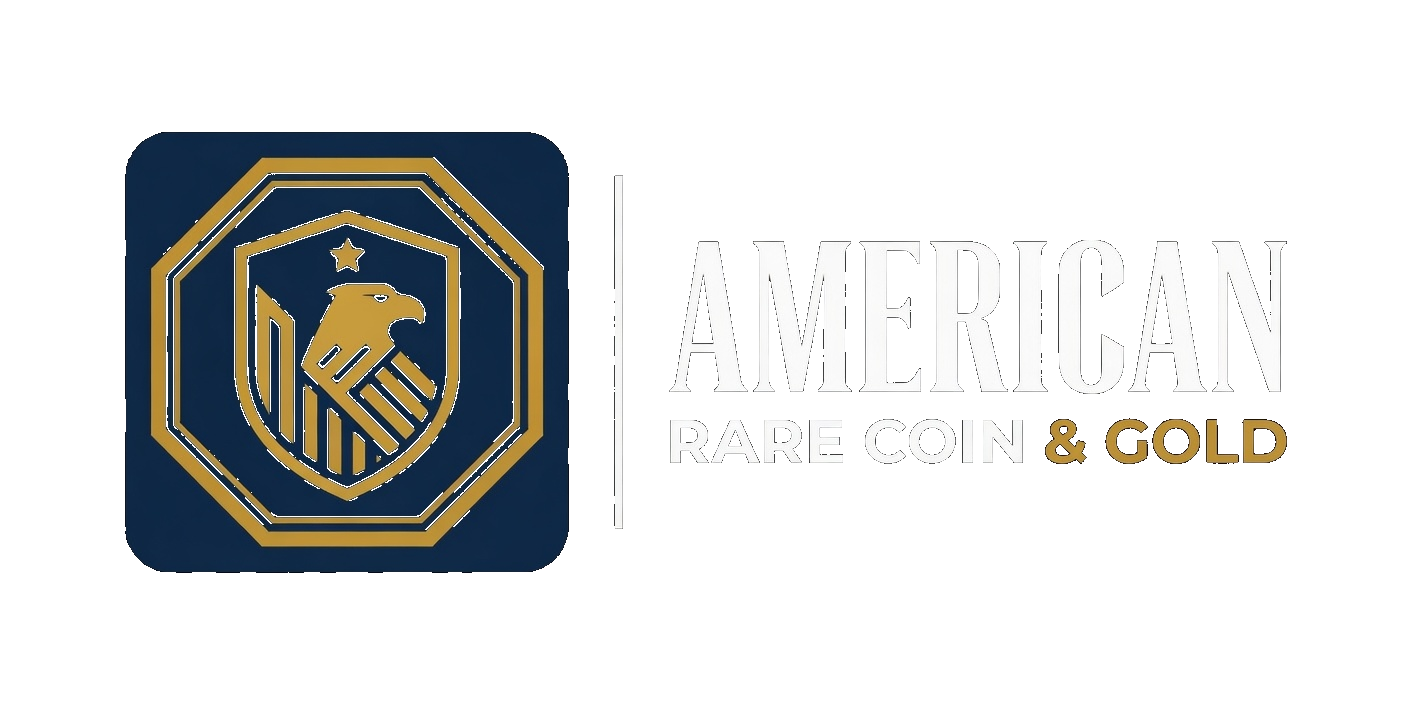 American Rare Coin & Gold logo by Grok Imagine on dark background