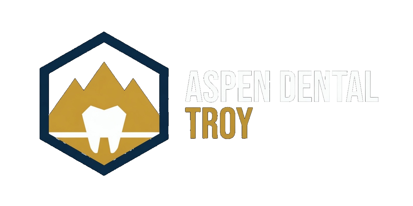 Aspen Dental Troy logo by Grok Imagine on dark background