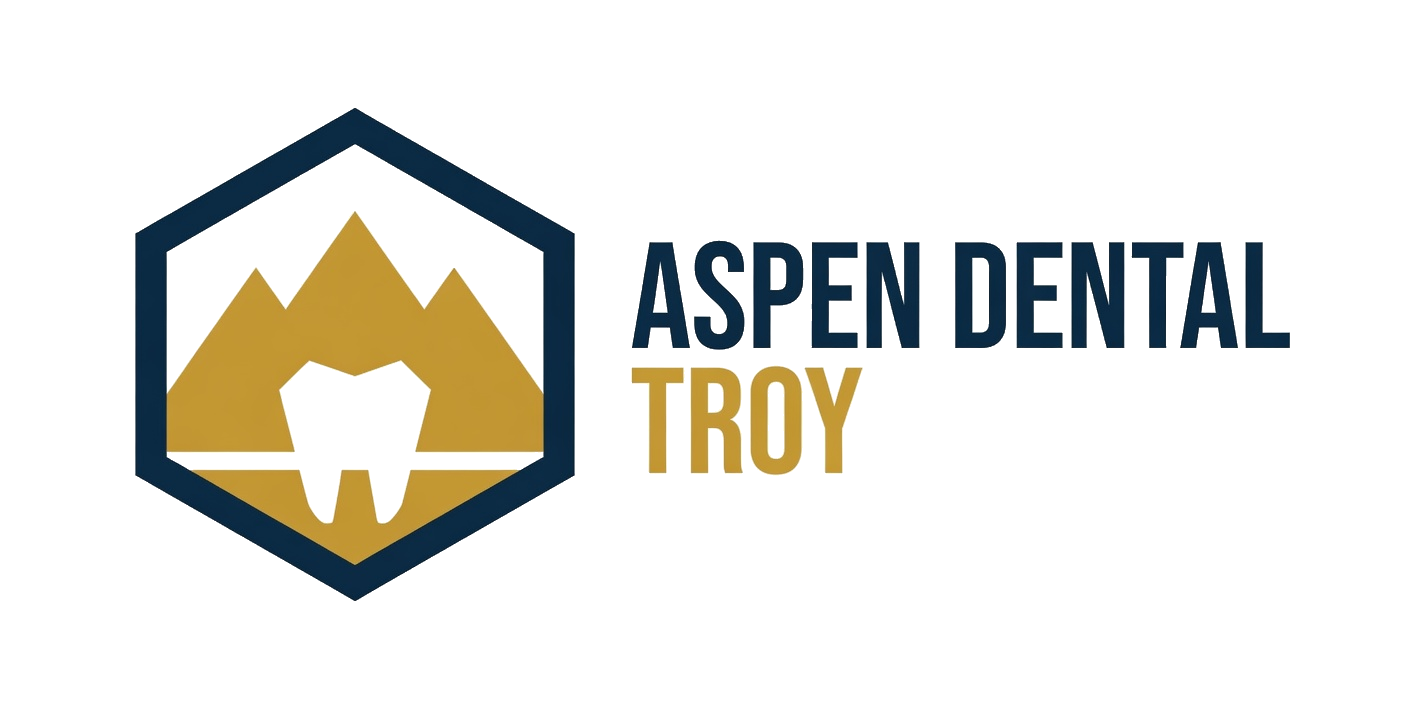 Aspen Dental Troy logo by Grok Imagine on light background