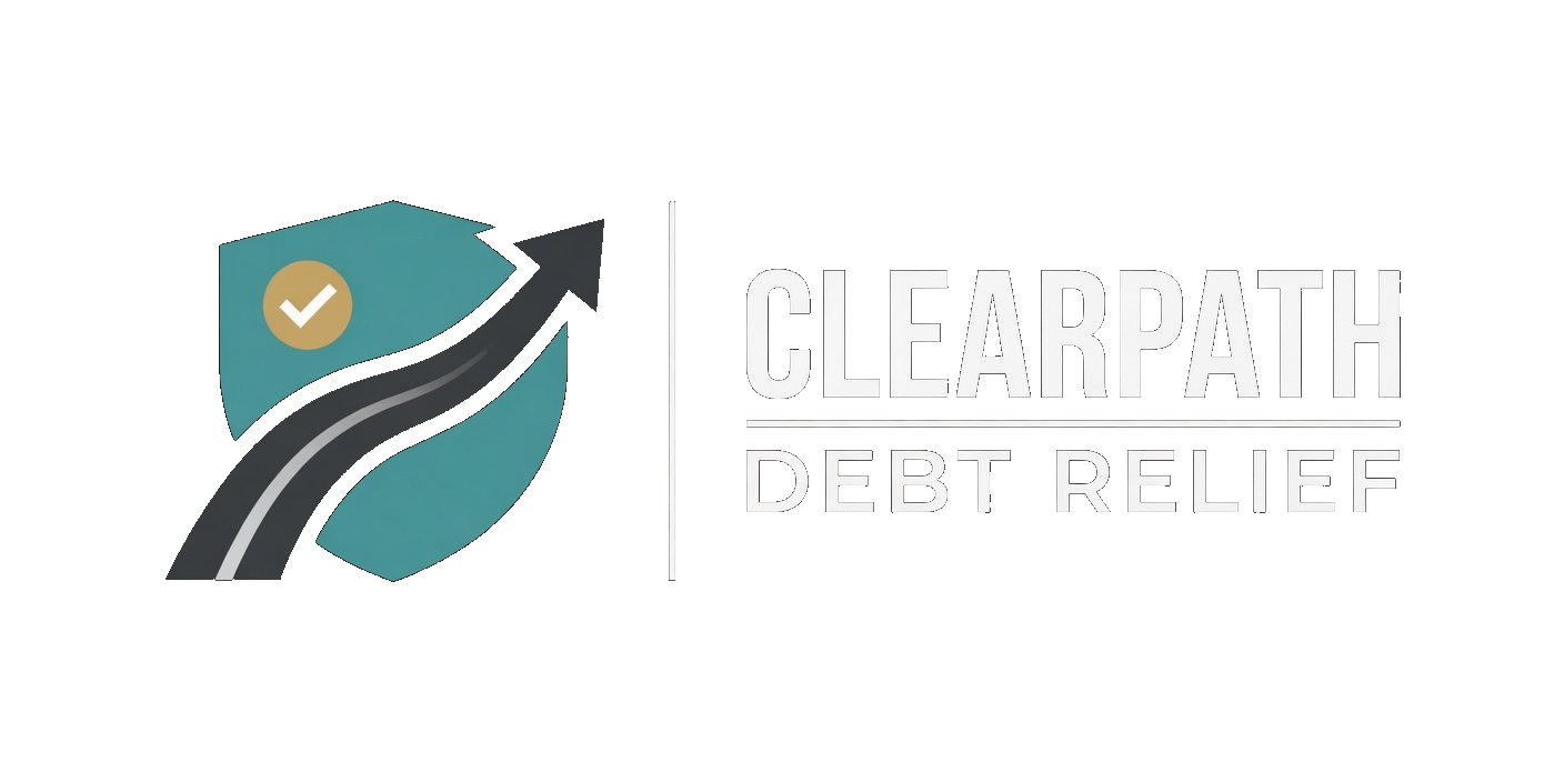 ClearPath Debt Relief logo by Grok Imagine on dark background