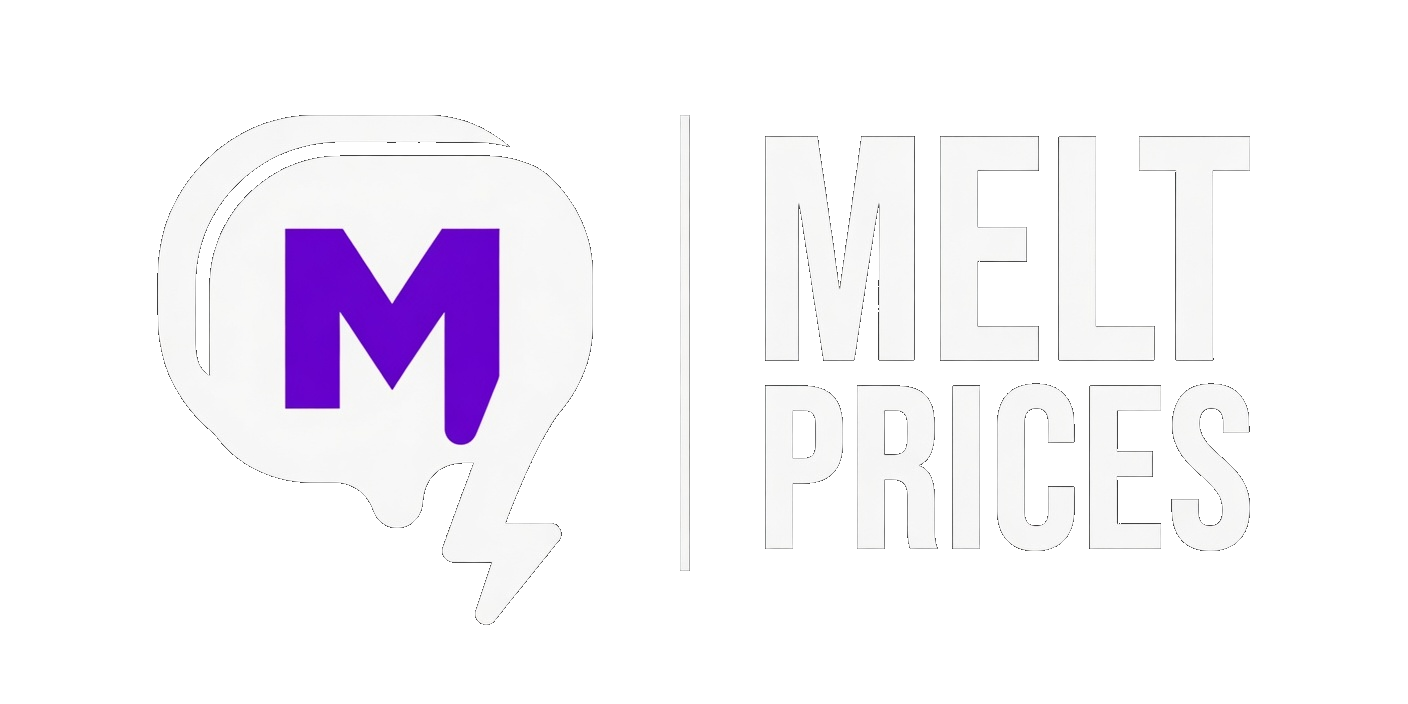 Melt Prices logo by Grok Imagine on dark background