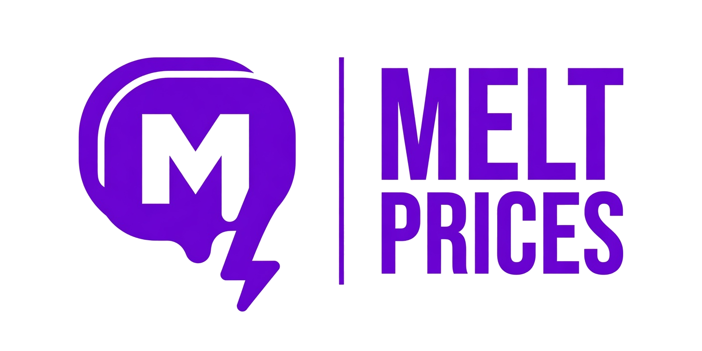 Melt Prices logo by Grok Imagine on light background