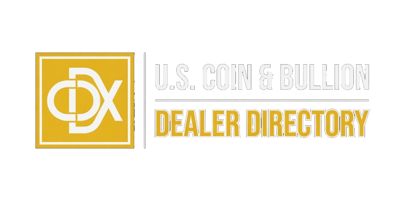 U.S. Coin & Bullion Dealer Directory logo by Grok Imagine on dark background