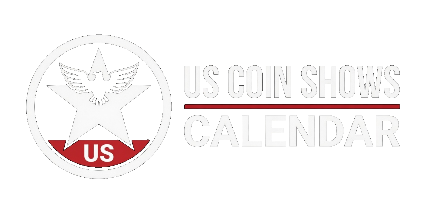 US Coin Shows Calendar logo by Grok Imagine on dark background