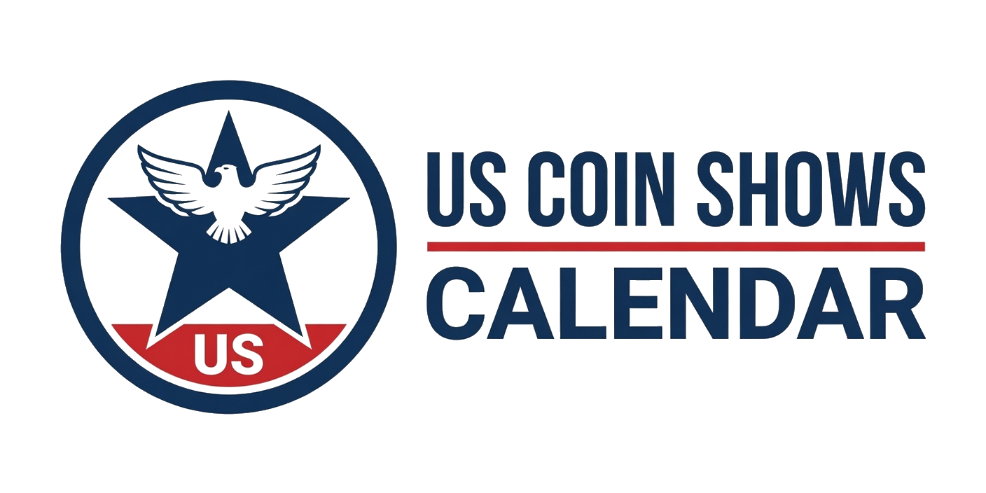 US Coin Shows Calendar logo by Grok Imagine on light background