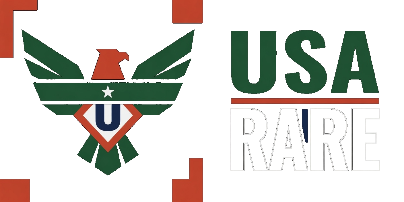 USA RARE logo by Grok Imagine on dark background