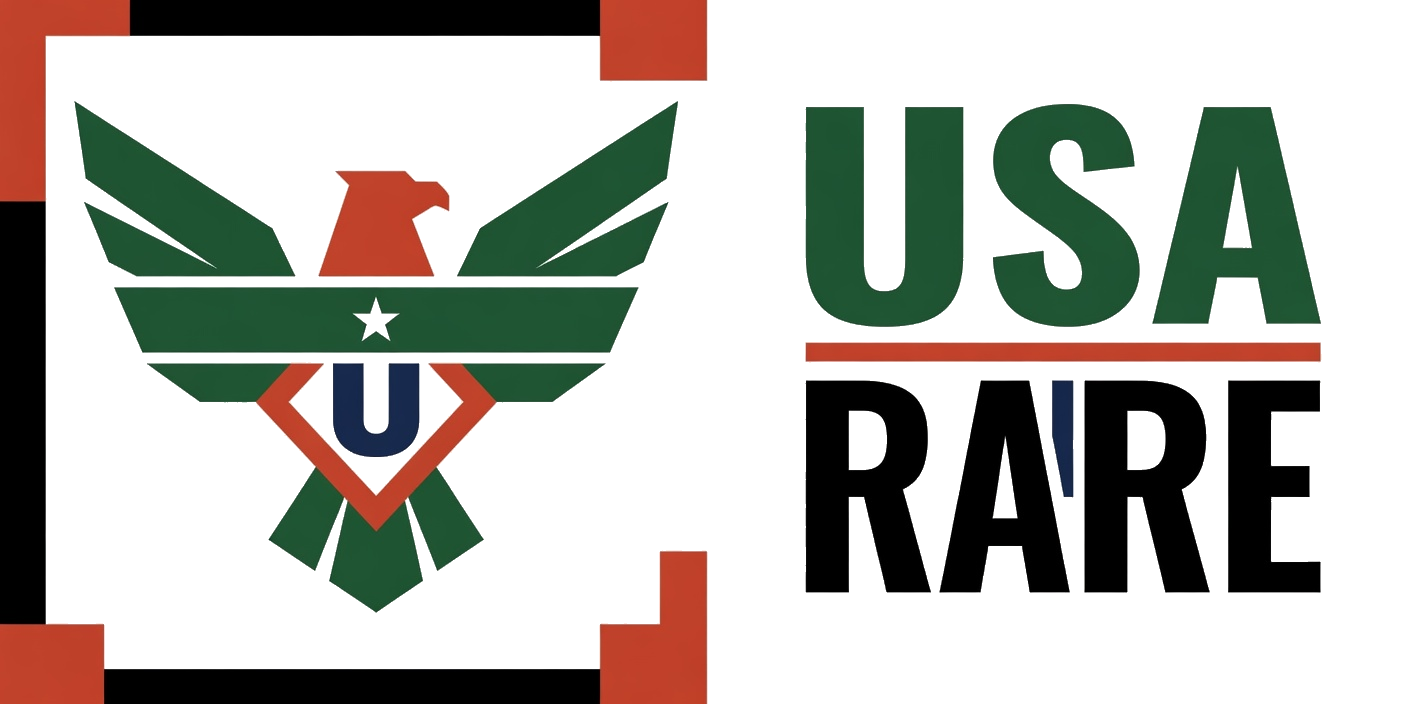 USA RARE logo by Grok Imagine on light background