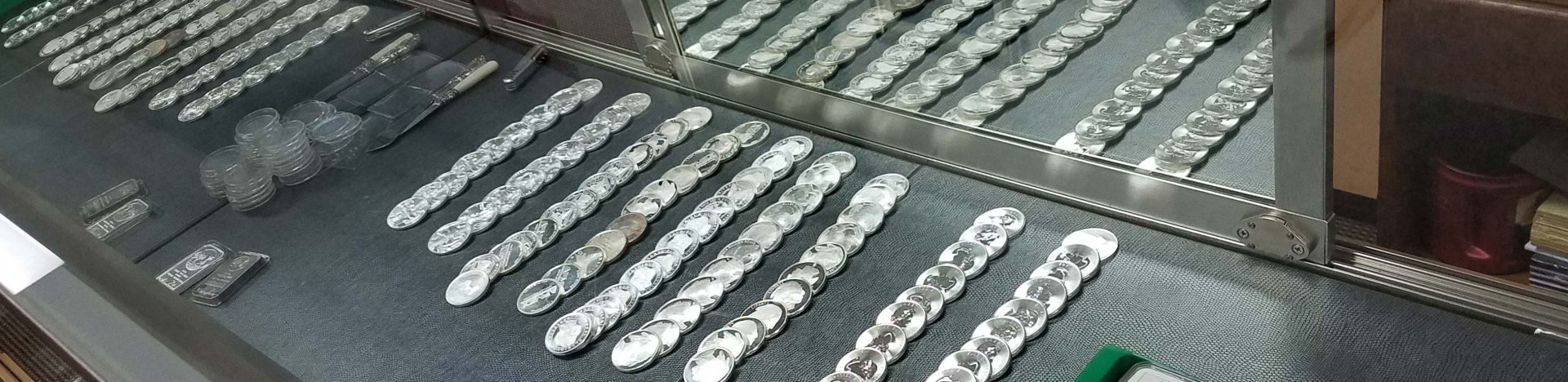 Close-up of gold bullion coins